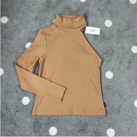 NWT Calvin Klein Jeans One-Shoulder Turtleneck Top - Picture 9 of 10